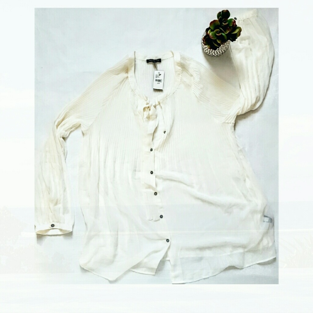 NWT Lane Bryant white long sleeve blouse 22/24